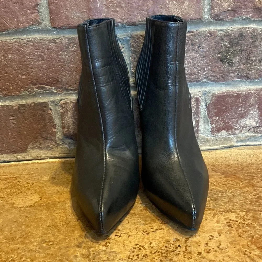 Jeffrey Campbell Women's Loveland Black smooth Leather‎ heeled Booties